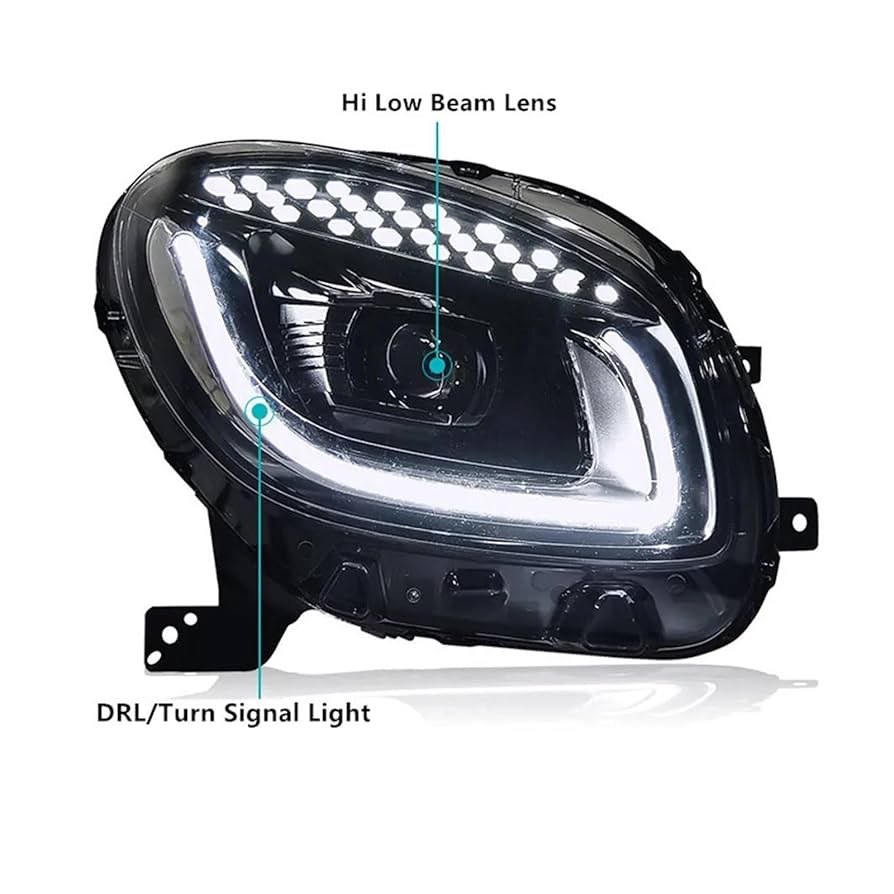 LEDヘッドライト H4 スマート　フォーフォー　フォーツー スマートフォーフォー LEDヘッドライト取付 453044 純正LED比較